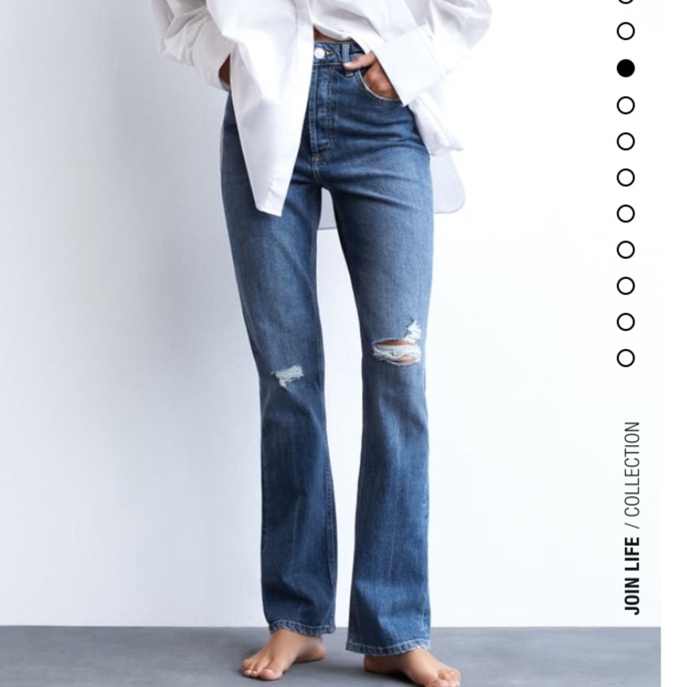 Zara Hi Rise Bootcut Jeans